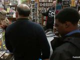 gorgeous slut gets humiliated in a book store